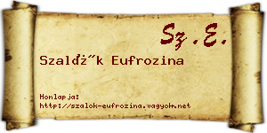 Szalók Eufrozina névjegykártya